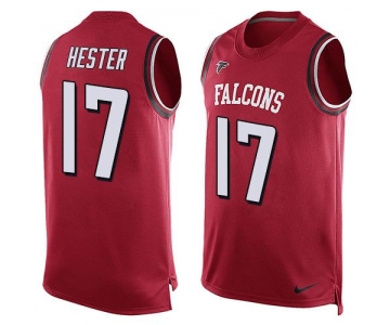 Men's Atlanta Falcons #17 Devin Hester Red Hot Pressing Player Name & Number Nike NFL Tank Top Jersey
