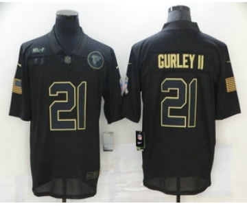 Men's Atlanta Falcons #21 Todd Gurley II Black 2020 Salute To Service Stitched NFL Nike Limited Jersey