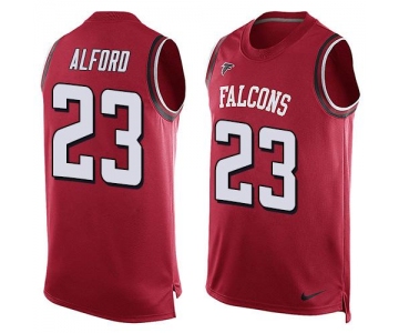Men's Atlanta Falcons #23 Robert Alford Red Hot Pressing Player Name & Number Nike NFL Tank Top Jersey