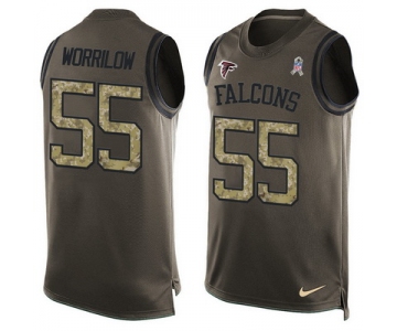 Men's Atlanta Falcons #55 Paul Worrilow Green Salute to Service Hot Pressing Player Name & Number Nike NFL Tank Top Jersey