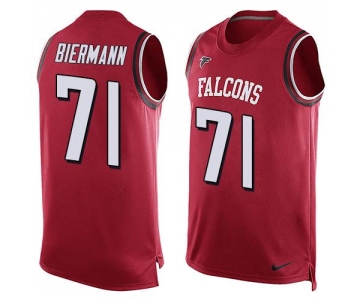 Men's Atlanta Falcons #71 Kroy Biermann Red Hot Pressing Player Name & Number Nike NFL Tank Top Jersey
