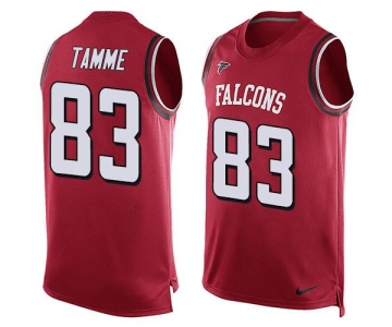 Men's Atlanta Falcons #83 Jacob Tamme Red Hot Pressing Player Name & Number Nike NFL Tank Top Jersey