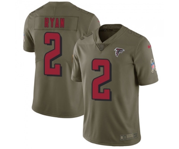 Nike Atlanta Falcons #2 Matt Ryan Olive Men's Stitched NFL Limited 2017 Salute To Service Jersey