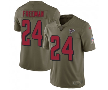 Nike Atlanta Falcons #24 Devonta Freeman Olive Men's Stitched NFL Limited 2017 Salute To Service Jersey