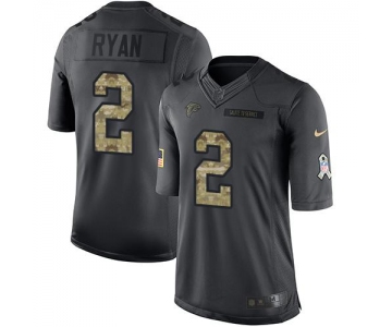 Nike Falcons #2 Matt Ryan Black Men's Stitched NFL Limited 2016 Salute To Service Jersey