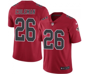 Nike Falcons #26 Tevin Coleman Red Men's Stitched NFL Limited Rush Jersey