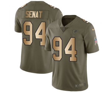 Nike Falcons #94 Deadrin Senat Olive Gold Men's Stitched NFL Limited 2017 Salute To Service Jersey