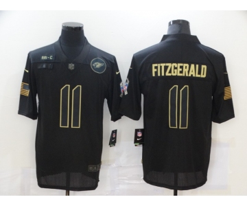 Men's Arizona Cardinals #11 Larry Fitzgerald Black 2020 Salute To Service Stitched NFL Nike Limited Jersey