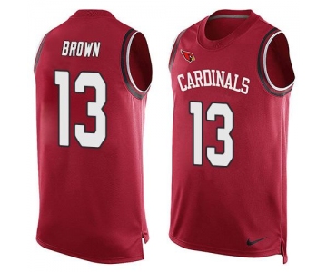 Men's Arizona Cardinals #13 Jaron Brown Red Hot Pressing Player Name & Number Nike NFL Tank Top Jersey