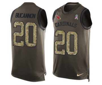 Men's Arizona Cardinals #20 Deone Bucannon Green Salute to Service Hot Pressing Player Name & Number Nike NFL Tank Top Jersey