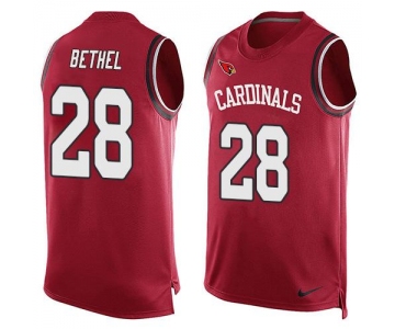Men's Arizona Cardinals #28 Justin Bethel Red Hot Pressing Player Name & Number Nike NFL Tank Top Jersey