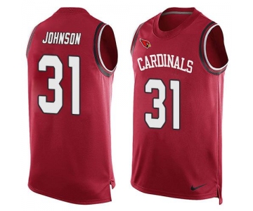 Men's Arizona Cardinals #31 David Johnson Red Hot Pressing Player Name & Number Nike NFL Tank Top Jersey