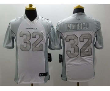 Men's Arizona Cardinals #32 Tyrann Mathieu White Platinum NFL Nike Limited Jersey