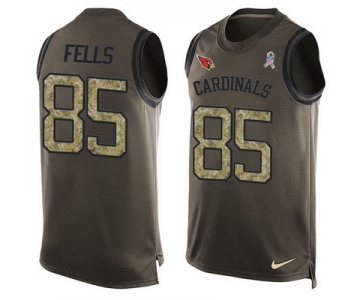 Men's Arizona Cardinals #85 Darren Fells Green Salute to Service Hot Pressing Player Name & Number Nike NFL Tank Top Jersey