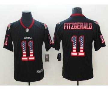 Nike Arizona Cardinals #11 Larry Fitzgerald Black USA Flag Fashion Color Rush Limited Jersey