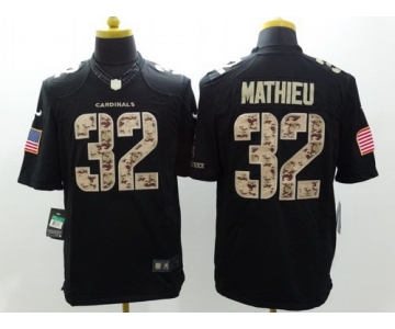 Nike Arizona Cardinals #32 Tyrann Mathieu Salute to Service Black Limited Jersey