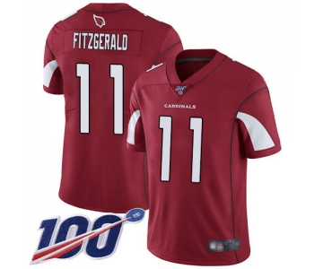 Nike Cardinals #11 Larry Fitzgerald Red Team Color Men's Stitched NFL 100th Season Vapor Limited Jersey