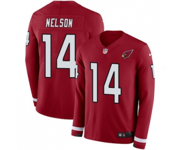 Nike Cardinals #14 J.J. Nelson Red Team Color Men's Stitched NFL Limited Therma Long Sleeve Jersey