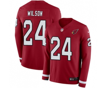 Nike Cardinals #24 Adrian Wilson Red Team Color Men's Stitched NFL Limited Therma Long Sleeve Jersey