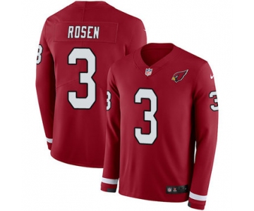 Nike Cardinals #3 Josh Rosen Red Team Color Men's Stitched NFL Limited Therma Long Sleeve Jersey