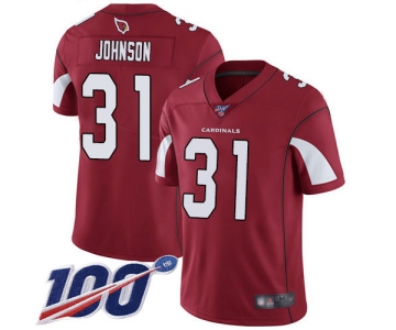 Nike Cardinals #31 David Johnson Red Team Color Men's Stitched NFL 100th Season Vapor Limited Jersey