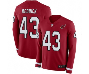 Nike Cardinals #43 Haason Reddick Red Team Color Men's Stitched NFL Limited Therma Long Sleeve Jersey