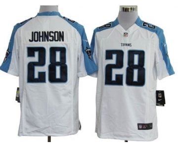 Nike Tennessee Titans #28 Chris Johnson White Game Jersey