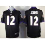 Nike Baltimore Ravens #12 Jacoby Jones Black Game Jersey