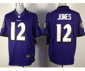 Nike Baltimore Ravens #12 Jacoby Jones Purple Game Jersey