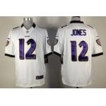 Nike Baltimore Ravens #12 Jacoby Jones White Game Jersey