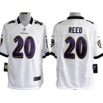 Nike Baltimore Ravens #20 Ed Reed White Game Jersey