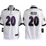 Nike Baltimore Ravens #20 Ed Reed White Game Jersey