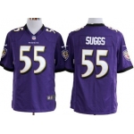 Nike Baltimore Ravens #55 Terrell Suggs Purple Game Jersey