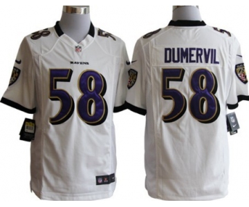 Nike Baltimore Ravens #58 Elvis Dumervil White Game Jersey