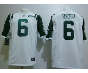 Nike New York Jets #6 Mark Sanchez White Game Jersey