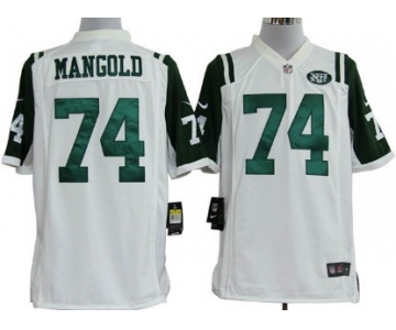 Nike New York Jets #74 Nick Mangold White Game Jersey