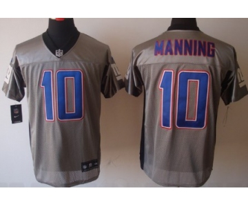 Nike New York Giants #10 Eli Manning Gray Shadow Elite Jersey