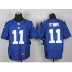 Nike New York Giants #11 Phil Simms Blue Elite Jersey