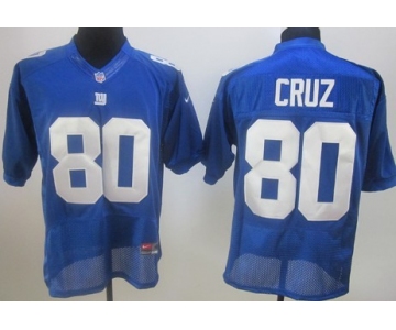 Nike New York Giants #80 Victor Cruz Blue Elite Jersey