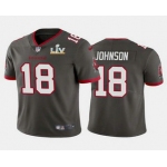 Men's Tampa Bay Buccaneers #18 Tyler Johnson Grey 2021 Super Bowl LV Limited Stitched NFL Jersey