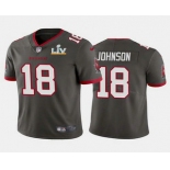 Men's Tampa Bay Buccaneers #18 Tyler Johnson Grey 2021 Super Bowl LV Limited Stitched NFL Jersey