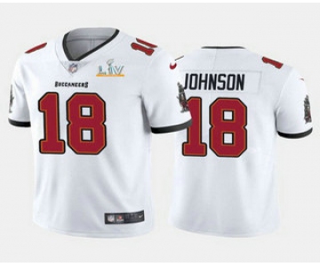 Men's Tampa Bay Buccaneers #18 Tyler Johnson White 2021 Super Bowl LV Limited Stitched NFL Jersey