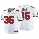 Men's Tampa Bay Buccaneers #35 Jamel Dean White 2021 Super Bowl LV Limited Stitched NFL Jersey