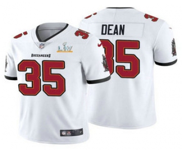 Men's Tampa Bay Buccaneers #35 Jamel Dean White 2021 Super Bowl LV Limited Stitched NFL Jersey