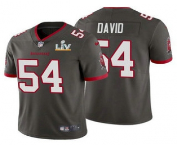 Men's Tampa Bay Buccaneers #54 Lavonte David Grey 2021 Super Bowl LV Limited Stitched NFL Jersey