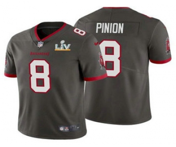 Men's Tampa Bay Buccaneers #8 Bradley Pinion Grey 2021 Super Bowl LV Limited Stitched NFL Jersey
