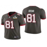 Men's Tampa Bay Buccaneers #81 Antonio Brown Grey 2021 Super Bowl LV Limited Stitched NFL Jersey