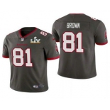 Men's Tampa Bay Buccaneers #81 Antonio Brown Grey 2021 Super Bowl LV Limited Stitched NFL Jersey