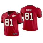 Men's Tampa Bay Buccaneers #81 Antonio Brown Red 2021 Super Bowl LV Limited Stitched NFL Jersey