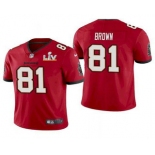 Men's Tampa Bay Buccaneers #81 Antonio Brown Red 2021 Super Bowl LV Limited Stitched NFL Jersey